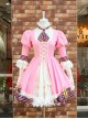 Card Captor Sakura Pink-white Dress Cosplay Costume Sweet Lolita Dress Set