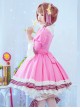 Card Captor Sakura Pink-white Dress Cosplay Costume Sweet Lolita Dress Set