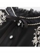 Black Retro Embroidery Standing Collar Classic Lolita Long Sleeve Dress