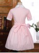 Lapel Bowknot School Lolita Short Sleeve Dress