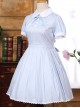 Lapel Bowknot School Lolita Short Sleeve Dress