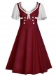 Short Sleeve Bowknot Hit Color School Lolita Dress