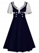 Short Sleeve Bowknot Hit Color School Lolita Dress