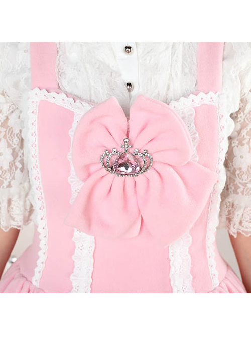 Autumn And Winter Pink Cute Bowknot Sweet Lolita Dress