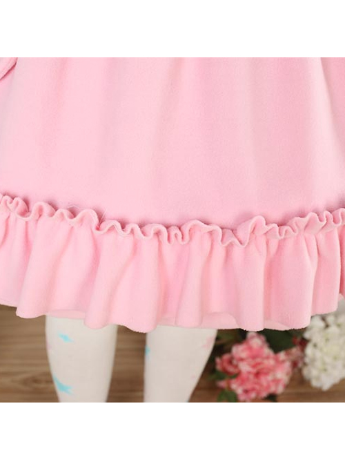 Autumn And Winter Pink Cute Bowknot Sweet Lolita Dress