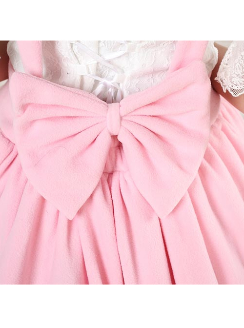 Autumn And Winter Pink Cute Bowknot Sweet Lolita Dress