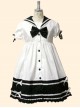 Cute Navy Collar Short Sleeve School Lolita Dress