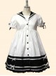 Cute Navy Collar Short Sleeve School Lolita Dress