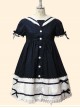 Cute Navy Collar Short Sleeve School Lolita Dress