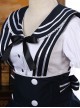 Navy Style Short Sleeve School Lolita Dress Set