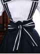 Navy Style Short Sleeve School Lolita Dress Set