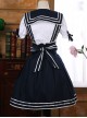 Navy Style Short Sleeve School Lolita Dress Set