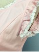 Elegant White Lace Pink Classic Lolita Flying Sleeve Dress