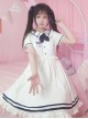 White Lapel Short Sleeve School Lolita Dress