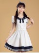 Maiden Dress Navy Style Short Sleeve School Lolita Dress