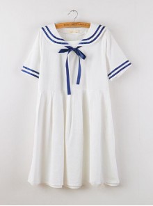 Navy Style Loose Short Sleeve School Lolita Dress