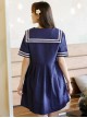 Navy Style Loose Short Sleeve School Lolita Dress