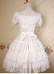 White Multi-storey Ruffles Lace-up Sweet Lolita Dress