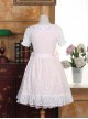 Pink Cotton Short Sleeves White Lace Classic Lolita Dress