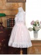 Pink Cotton Short Sleeves White Lace Classic Lolita Dress