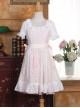 Pink Cotton Short Sleeves White Lace Classic Lolita Dress