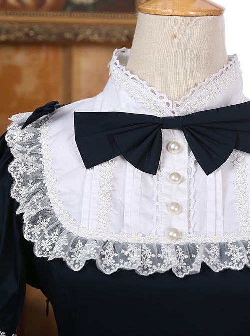 Navy Blue Elegant Short Sleeve Classic Sweet Lolita Dress