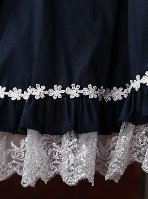 Navy Blue Elegant Short Sleeve Classic Sweet Lolita Dress