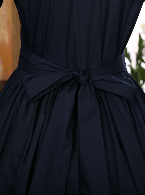 Navy Blue Elegant Short Sleeve Classic Sweet Lolita Dress