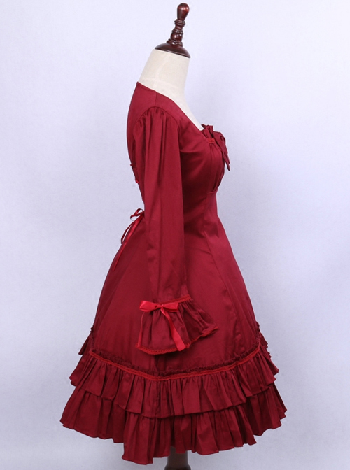 Retro Long Sleeves Ruffle Elegant Classic Lolita Dress