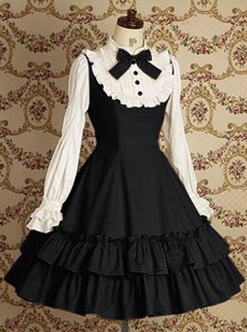 Long Sleeves Ruffle Elegant School Lolita Dress