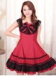 Red Sleeveless Lace Classic Lolita Dress