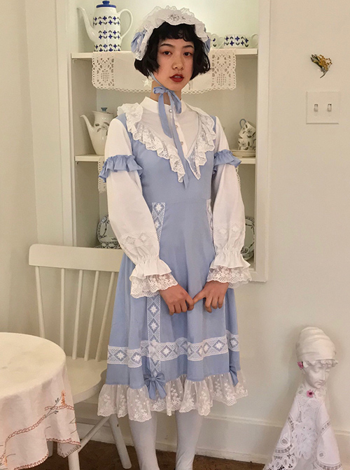 Sky Blue Long Sleeve Classic Lolita Dress