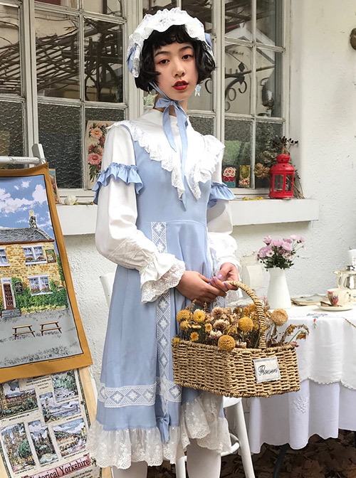 Sky Blue Long Sleeve Classic Lolita Dress