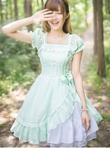 Mint Green Short Sleeve Bowknot Classic Lolita Dress