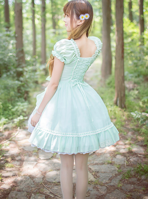 Mint Green Short Sleeve Bowknot Classic Lolita Dress