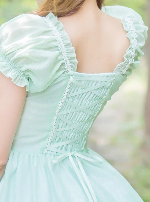 Mint Green Short Sleeve Bowknot Classic Lolita Dress