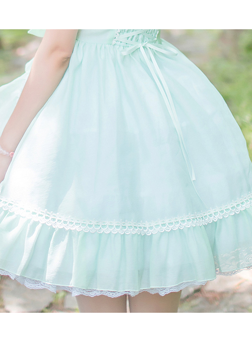 Mint Green Short Sleeve Bowknot Classic Lolita Dress