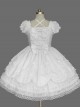 Cotton Bowknot Lace Sweet Lolita Short Sleeves Dress