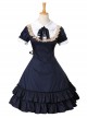 Vintage Dark Blue School Lolita Short Sleeve Dress