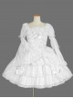 White Long Sleeves Lace Bows Gothic Lolita Dress