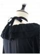 Pure Black Ruffles Gothic Lolita Long Sleeves Dress