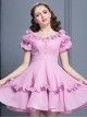 Purple Agaric Lace Elegant Collar Classic Lolita Short Sleeves Dress