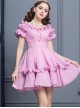 Purple Agaric Lace Elegant Collar Classic Lolita Short Sleeves Dress