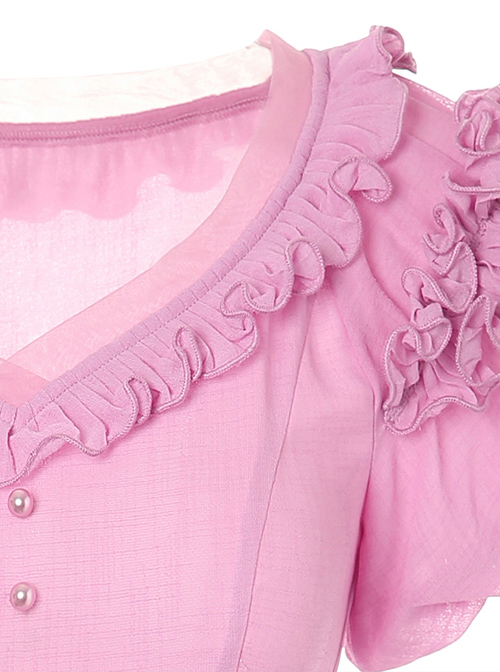 Purple Agaric Lace Elegant Collar Classic Lolita Short Sleeves Dress