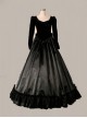 Elegant Black Bowknot Long Sleeve Victorian Gothic Lolita Prom Dress