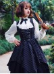 Stripes Sleeveless Bind Strap Gothic Lolita Irregular Hem Dress