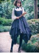 Stripes Sleeveless Bind Strap Gothic Lolita Irregular Hem Dress