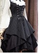 Stripes Sleeveless Bind Strap Gothic Lolita Irregular Hem Dress