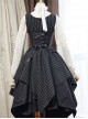 Stripes Sleeveless Bind Strap Gothic Lolita Irregular Hem Dress