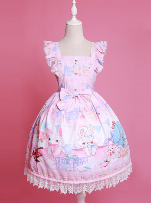 Cute Sleeveless Bows Chiffon Sweet Lolita Dress